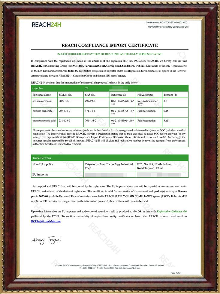 EU REACH Registered001